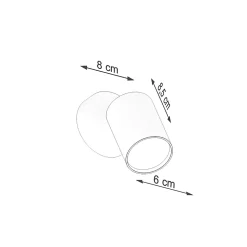 Applique en acier 1 ampoule 4000K - 8x8x18.5cm Sollux
