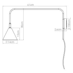 Applique en acier 1 lampes 14x61x30cm Sollux