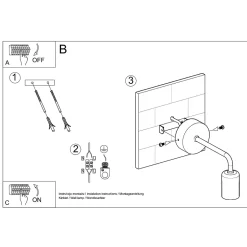 Applique en acier 1 lampes 8x14x8cm Sollux