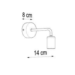 Applique en acier 1 lampes 8x14x8cm Sollux
