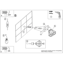 Applique en acier 1 lampes 18x15x18cm Sollux