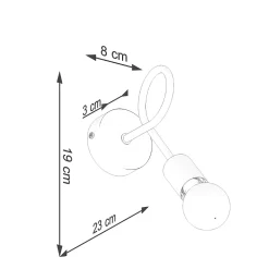 Applique en acier 1 lampes 23x8x19cm Sollux