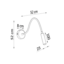 Applique en acier 1 lampes 8x52x52cm Sollux