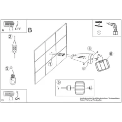 Applique en acier 1 lampes 14x15x18cm Sollux
