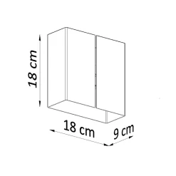 Applique en acier 2 lampes 18x18x9cm Sollux