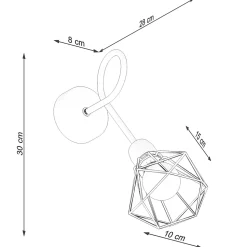 Applique en acier 1 lampes 15x28x30cm Sollux