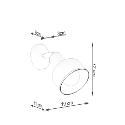 Applique en acier 1 lampes 19x11x17cm Sollux
