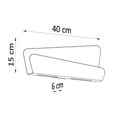 Applique en acier 2 lampes 40x6x15cm Sollux