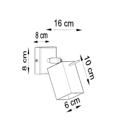 Applique en acier 1 lampes 8x16x8cm Sollux