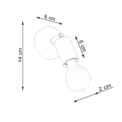 Applique en acier 1 lampes 8x8x14cm Sollux