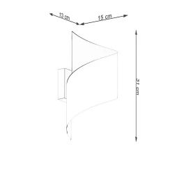 Applique en acier 1 lampes 15x13x31cm Sollux