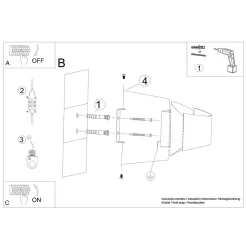 Applique en acier 1 lampes 12x30x12cm Sollux