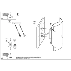 Applique en acier 1 lampes 22x11x23cm Sollux