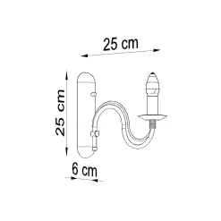 Applique en acier 1 lampes 6x25x25cm Sollux