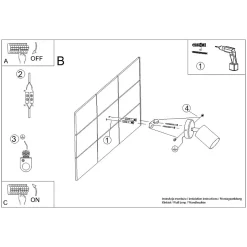 Applique en acier 1 lampes 8x8x18.5cm Sollux