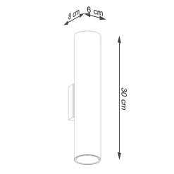 Applique en acier 2 lampes 6x8x30cm Sollux