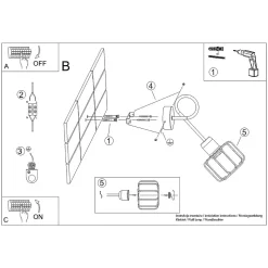 Applique en acier 1 lampes 15x28x30cm Sollux