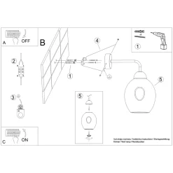Applique en acier 1 lampes 25x15x29cm Sollux