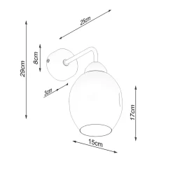 Applique en acier 1 lampes 25x15x29cm Sollux