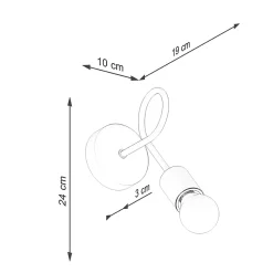 Applique en acier/bois 1 ampoule 3000K - 10x19x24cm Sollux