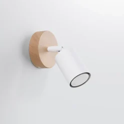 Applique en acier/bois 1 ampoule 3000K - 16x10x16cm Sollux