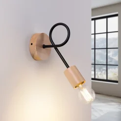 Applique en acier/bois 1 ampoule 4000K - 10x19x24cm Sollux