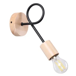 Applique en acier/bois 1 ampoule 4000K - 10x19x24cm Sollux