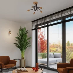 Applique en acier/bois 1 ampoule 4000K - 10x19x24cm Sollux