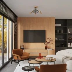 Applique en acier/bois 1 ampoule 4000K - 10x19x24cm Sollux