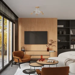 Applique en acier/bois 1 ampoule 4000K - 10x19x24cm Sollux