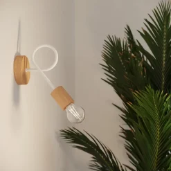 Applique en acier/bois 1 lampes 10x19x24cm Sollux