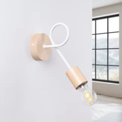 Applique en acier/bois 1 lampes 10x19x24cm Sollux