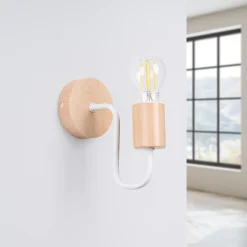 Applique en acier/bois 1 lampes 8x19x18.5cm Sollux