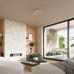 Applique en acier/bois 1 lampes 8x19x18.5cm Sollux