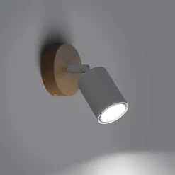 Applique en acier/bois 1 lampes 16x10x16cm Sollux