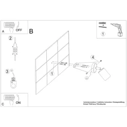 Applique en acier/bois 1 lampes 16x10x16cm Sollux