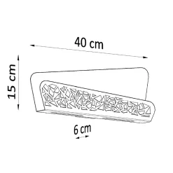 Applique en acier/PVC 2 lampes 40x6x15cm Sollux