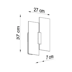 Applique en acier/verre 2 ampoules 4000K - 27x7x37cm Sollux