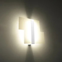 Applique en acier/verre 2 ampoules 3000K - 39x6x28cm Sollux