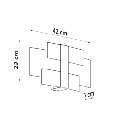Applique en acier/verre 2 ampoules 4000K - 42x7x23cm Sollux