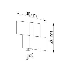 Applique en acier/verre 2 lampes 39x6x28cm Sollux