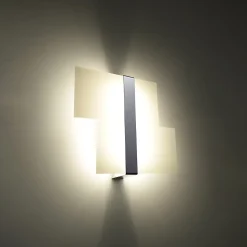 Applique en acier/verre 2 lampes 39x6x28cm Sollux