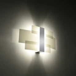 Applique en acier/verre 2 lampes 42x7x23cm Sollux