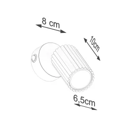 Applique en aluminium 1 ampoule 4000K - 8x8x16cm Sollux