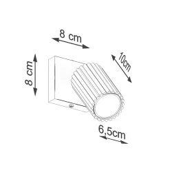 Applique en aluminium 1 ampoule 4000K - 8x16x8cm Sollux