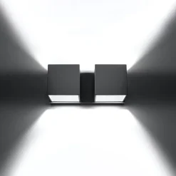 Applique en aluminium 2 ampoules 3000K - 26x12x11cm Sollux