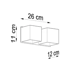 Applique en aluminium 2 ampoules 3000K - 26x12x11cm Sollux