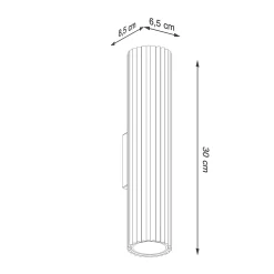 Applique en aluminium 2 lampes 6.5x8.5x30cm Sollux