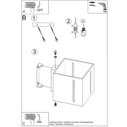 Applique en aluminium 1 lampes 10x12x10cm Sollux