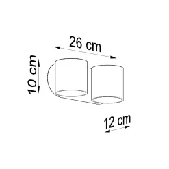 Applique en aluminium 2 lampes 26x12x10cm Sollux